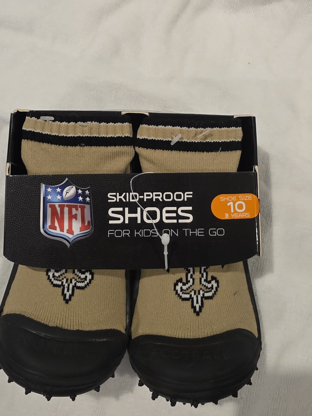 NFL Tan and Black Skid-Proof Athletic Sock Shoes